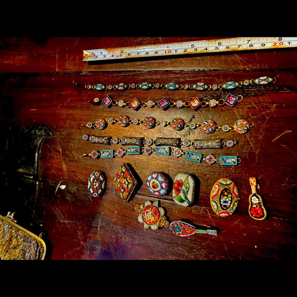 Vintage mosaic lot of one of a kind jewelry